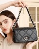 2025 summer new genuine leather women's bags, caviar pattern, Chanel-style diamond-patterned chain shoulder and crossbody bags, fashionable and versatile