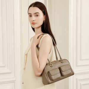 Niche design vintage leather underarm bags, 2025 new bowling bags, Boston underarm bags, single-shoulder women's bags