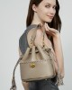 2025 new premium top-grain cowhide bucket bags, tassel-embellished niche drawstring bags.