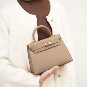 2025 new spring and summer fashionable cowhide, high-quality genuine leather Kelly bag, mini crossbody handbag for women
