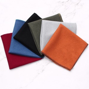 Men's solid-color suit pocket squares, British-style knitted cotton party squares, formal dress chest scarves, pocket scarves