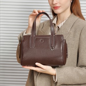 Cowhide Women's Spring/Summer New Retro Commuter Single Shoulder Crossbody Bags, Vegetable Basket Bags, Genuine Leather Handbags