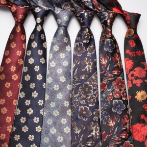 Leier new British-style men's floral heart-shaped tie, polyester hand-knit business tie, ready for wholesale.