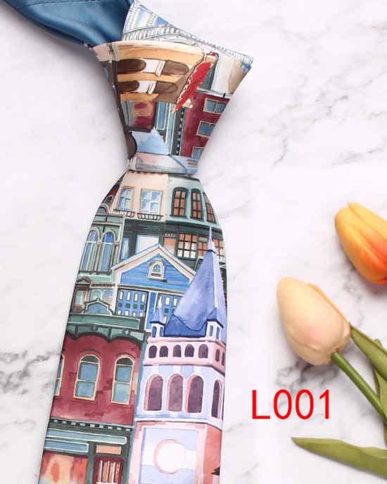 Leier men's personalized tie. 8cm Korean-style European and American floral tie, wedding groom tie manufacturer.