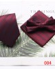 Burgundy retro men's tie, bow tie, and square handkerchief three-piece set, business and fashionable wedding groomsmen's tie set