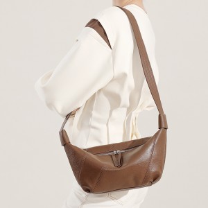 Genuine leather women's simple, top-grain cowhide bag, 2025 new, high-end, fashionable mother's bag, shoulder bag, and crossbody mini size.