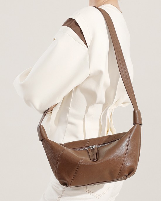 Genuine leather women's simple, top-grain cowhide bag, 2025 new, high-end, fashionable mother's bag, shoulder bag, and crossbody mini size.