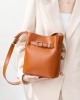 Vintage leather women's shoulder bag, luxury bucket bag, vintage top-grain cowhide crossbody bag