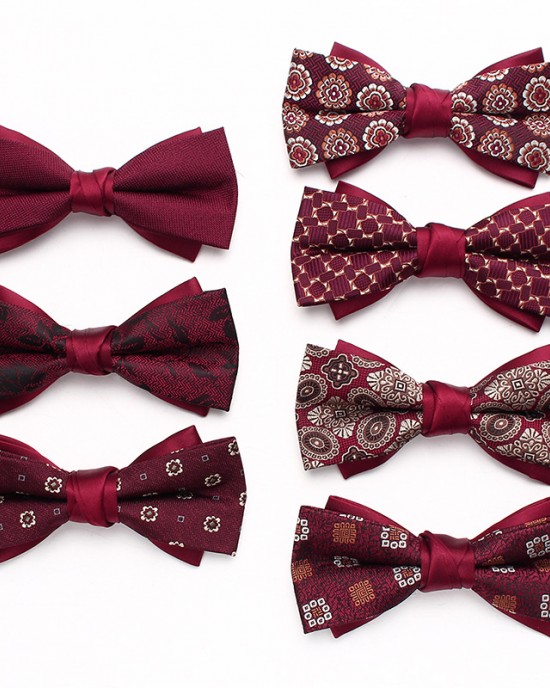 Leier, in stock, men's red wedding bow ties, tie flowers, casual bow ties for groomsmen, business bow ties
