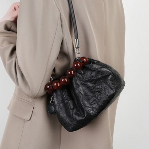 Yanxin Chinese-style beaded bags, niche top-grain cowhide bags, hand-scratched pattern lunch box bags, beaded handbags