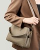 2025 new top-grain cowhide bag, trendy large-capacity bucket bag, simple and versatile genuine leather shoulder and crossbody handbag