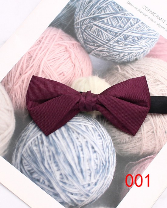 Lei'er men's silk groom's tie for wedding dress photography, Chinese-style personalized bow ties, fashionable burgundy bow ties in stock.