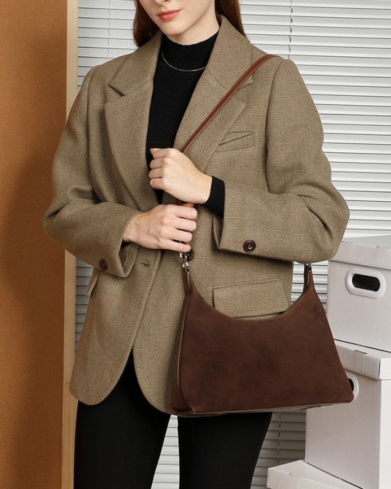 Frosted cowhide underarm tote bag, 2025 new high-quality, large-capacity commuter genuine leather shoulder bag