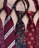 Lei'er lazy zipper tie, men's casual wedding tie, burgundy, easy-pull tie, factory in stock and wholesale.