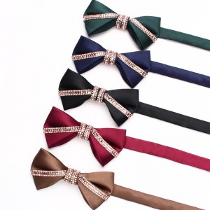 Golden bow ties, men's diamond bow ties, stylish Korean-style bow ties for groomsmen and groomsmen, wholesale