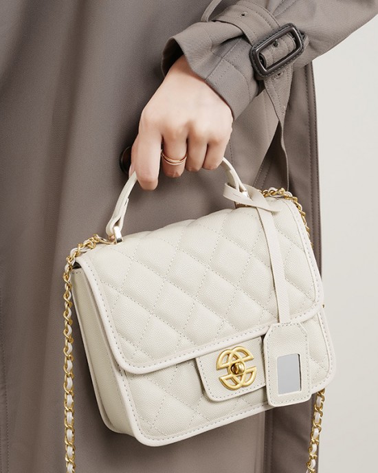 Classic cowhide bag, 2025 new style genuine leather women's crossbody bag, Chanel-style shoulder and chain bag