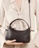 2025 new niche genuine leather woven dumpling bag, sheepskin chain crossbody bag, pillow bag, handbag for women