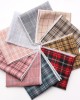 Cotton business formal suit pocket squares, men's plaid chest scarves, and small party handkerchiefs, available for wholesale.