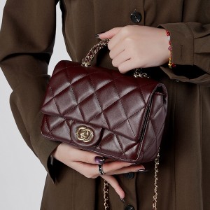 Women's bags, 2025 New Chanel-style metal chain diamond-patterned handbag, versatile shoulder and crossbody used women's bag.