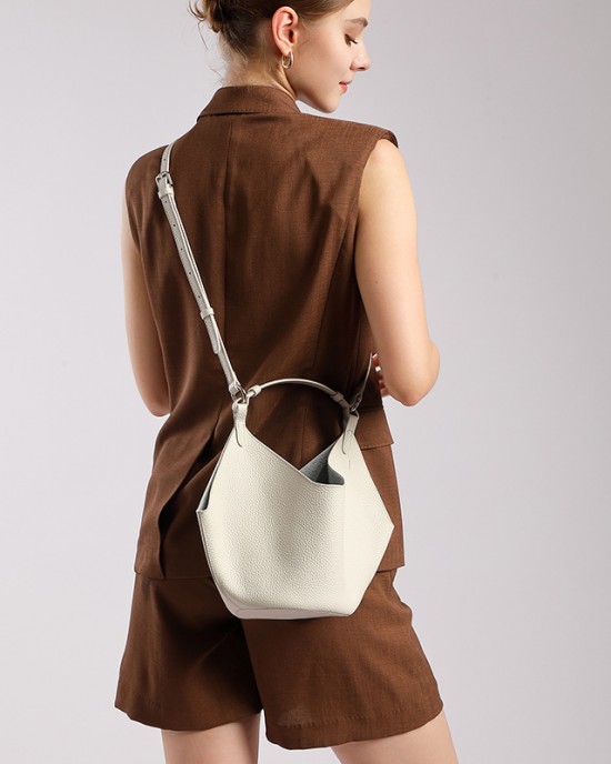 Original TC top-grain cowhide large-capacity vegetable basket genuine leather tote bag, a new summer trendy mother-and-child commuter bag