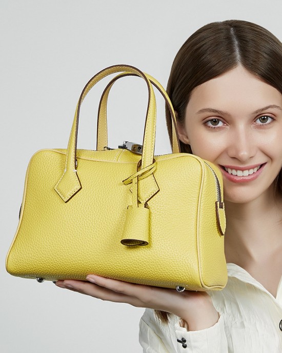 High-end light luxury TC top-grain leather Victoria bag, versatile crossbody commuter bag, genuine leather for women, Boston pillow bag