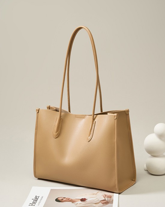 2025 New Style Genuine Leather Niche Soft Leather Tote Bag, Versatile and High-End Large Capacity Cowhide Shoulder Bag