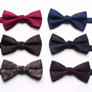New Yarn-Dyed Jacquard Men's Bow Ties, Business Fashion Polyester Silk Groom & Groomsmen Wedding Bow Ties, Wholesale & In Stock
