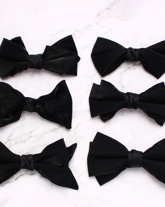 Men's black bow ties in stock, business-chic, retro, double-layered bow ties for shirts and suits, banquet accessories, bow tie manufacturers