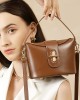 New trendy urban minimalist genuine leather women's bags, 2025 crossbody bags, light luxury niche premium capsule lock bags.