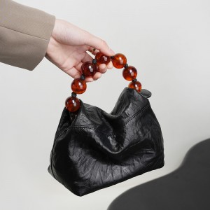 Yanxin Chinese-style beaded bags, niche top-grain cowhide bags, hand-scratched pattern lunch box bags, beaded handbags