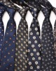 Navy Blue Men's business fashion series of diagonal striped ties, small floral patterns, 8cm polyester silk ties, ready for wholesale.
