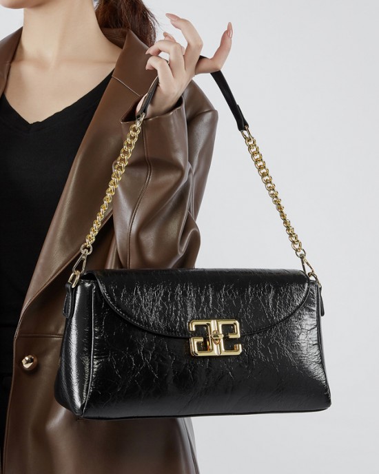 Diamond-patterned genuine leather shoulder bag, caviar pattern, large capacity hobo bag, bucket drawstring bag, chain crossbody bag for women