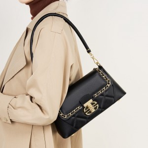 Order a niche new genuine leather women's bag, heavily embroidered baguette small square bag, chain bag, luxury crossbody underarm bag.