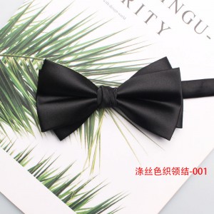2025 Spring/Summer new solid-color black men's groom and groomsmen wedding bow ties, factory-in-stock wholesale.