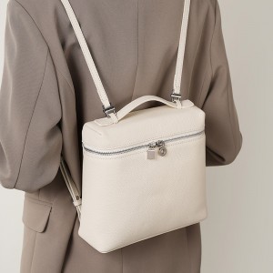 2025 new top-grain cowhide shoulder bag, fashionable Piana backpack, large-capacity travel backpack