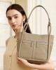 2025 top-grain cowhide niche luxury bags, new trendy horseshoe bags, large-capacity commuter shoulder bags, bucket bags.