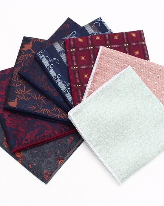 Leier men's business suit pocket squares, patterned wedding handkerchiefs, and small square handkerchiefs for banquets and suit accessories.