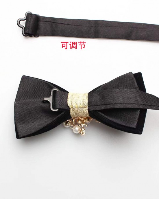 Groom's wedding formal bow ties with diamond embellishments, Korean-style British red wedding bow ties wholesale