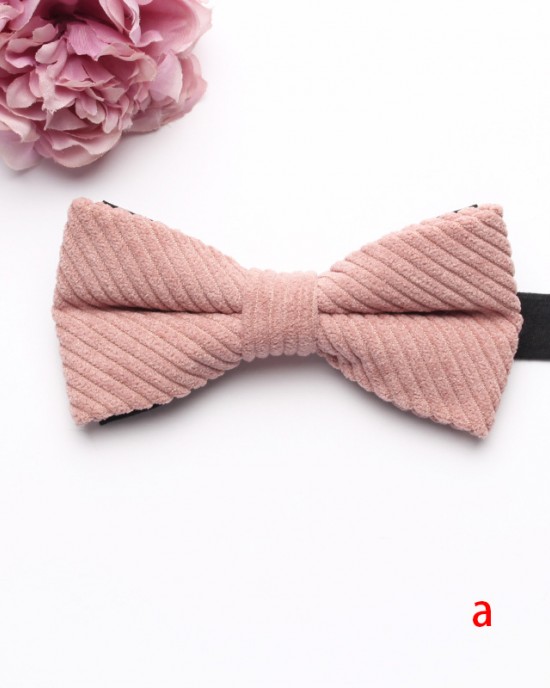 Shengzhou manufacturers offer corduroy polyester-cotton bow ties for men and women in macaron-colored, solid-color, fashionable wedding bow ties.