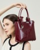 New autumn top-grain cowhide cracked shoulder-shoulder genuine leather crossbody tote bucket bag, niche waxed leather women's bag.