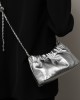 2025 popular underarm bag, high-end cloud-shaped pleated bag for women, top-grain cowhide shoulder crossbody bag with gold ball chain