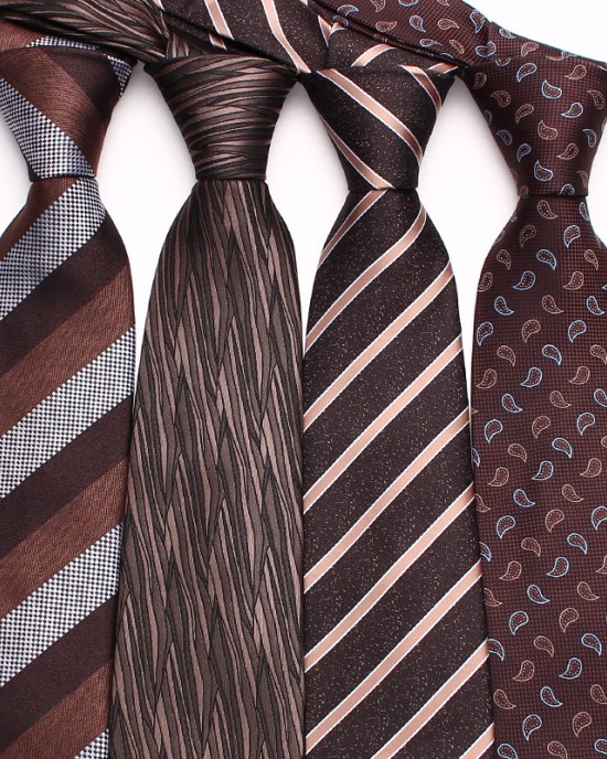 Lei'er new brown men's business stylish polyester hand-tied ties in multiple colors, available from tie manufacturers.