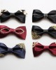 Men's formal suit, British-Korean style crew-cut bow tie, groom wedding, red, black, navy blue, metal bow tie