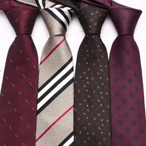 Leier new coffee-colored men's business and fashionable polyester hand-tied ties, manufacturer, and wholesale striped ties.