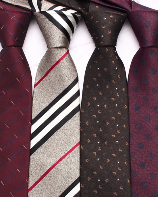 Leier new coffee-colored men's business and fashionable polyester hand-tied ties, manufacturer, and wholesale striped ties.