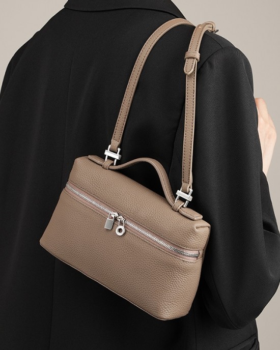 Yan top-grain cowhide LP19 lunch box bag, genuine leather women's bag, 2025 new Gigi-style handbag