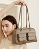 Niche design vintage leather underarm bags, 2025 new bowling bags, Boston underarm bags, single-shoulder women's bags