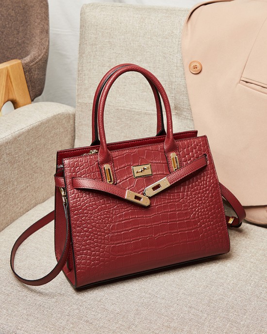 2025 new summer fashion large-capacity genuine leather handbag for middle-aged women