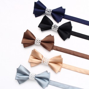 Lei'er solid color pearl bow tie, men's casual fashion, creative pearl personalized bow tie, new bow tie manufacturer, in stock