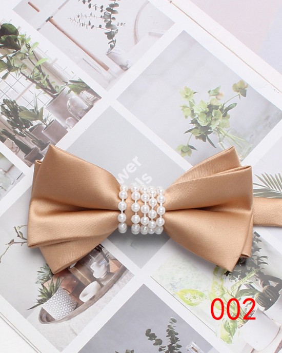 Lei'er solid color pearl bow tie, men's casual fashion, creative pearl personalized bow tie, new bow tie manufacturer, in stock